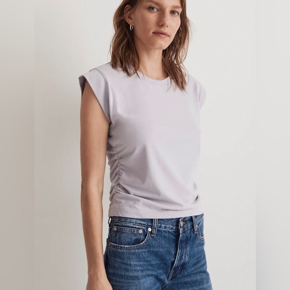 Madewell | 2023 Side-Cinch Muscle Tee Light Lavender Size Small Item NJ787 - Picture 1 of 10